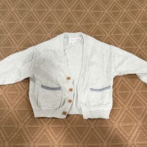 Zara Kids Light Gray Button-Up Cardigan